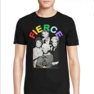 Mens Gay Pride Golden Girls FIERCE shortsleeved shirt Black